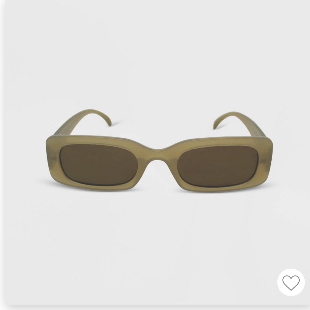 Solid Plastic Rectangle Sunglasses